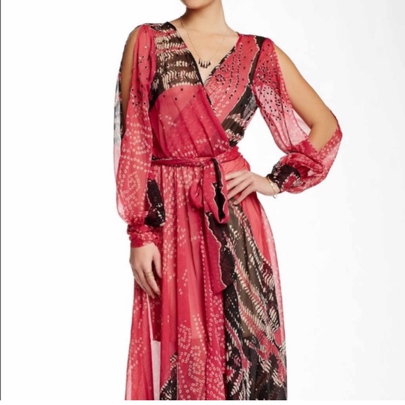 New Meghan Los Angeles split sleeve maxi dress size L - Picture 12 of 12